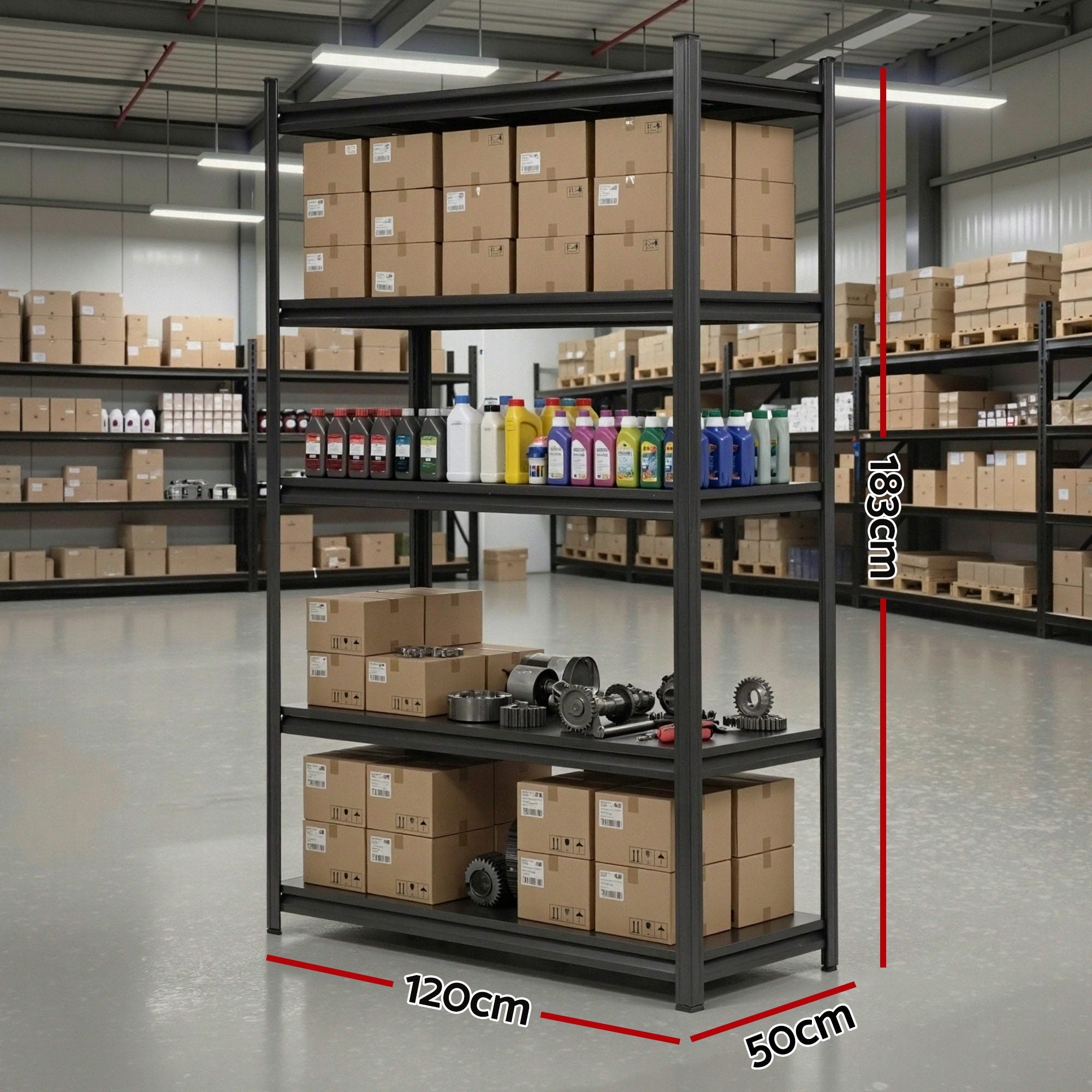 Giantz Garage Shelving 1.8X1.2m Warehouse Rack Storage Shelves Workshop Racks Steel-Tools > Tools Storage > Wall Storage Racks-PEROZ Accessories