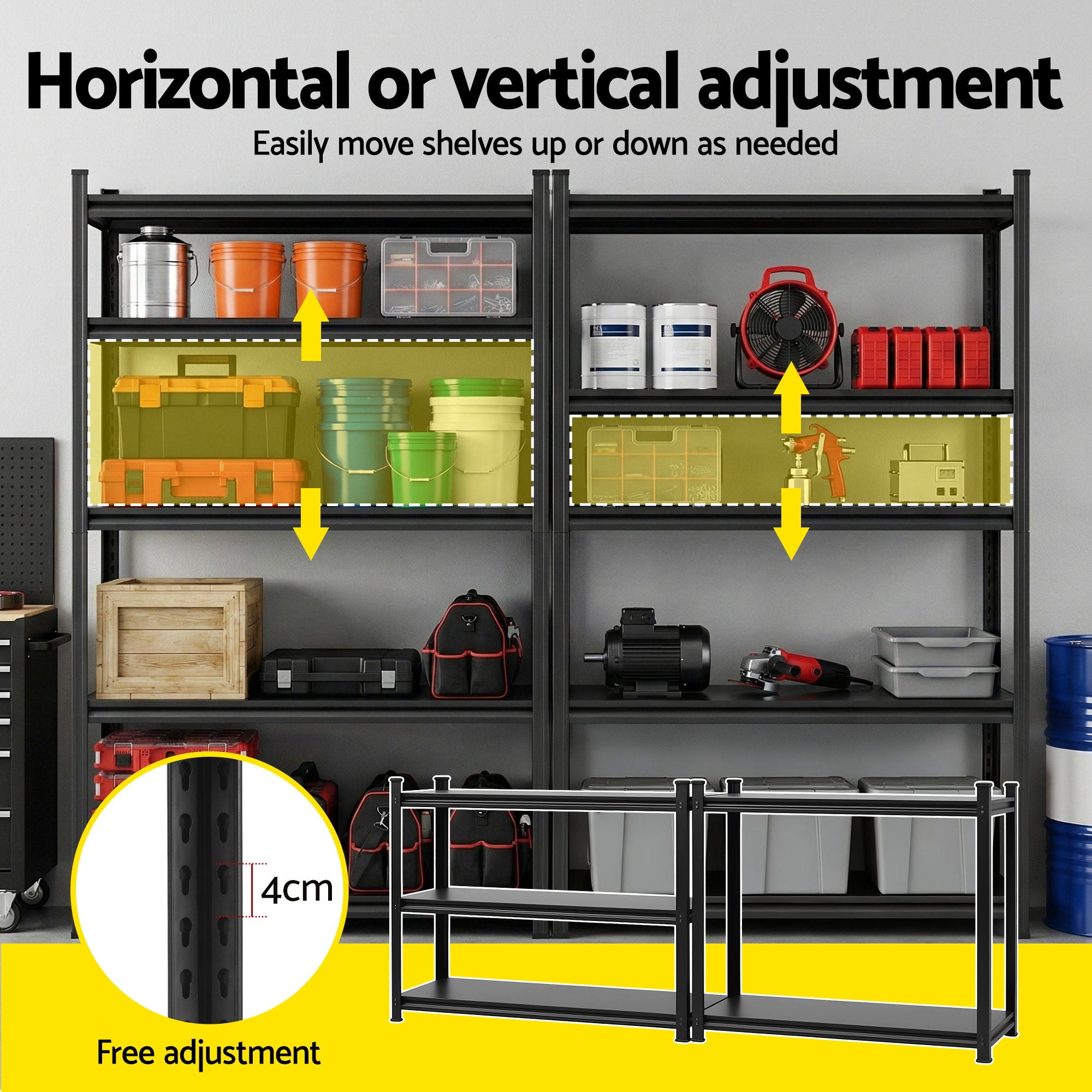 Giantz Garage Shelving 1.8X1.2m Warehouse Rack Storage Shelves Workshop Racks Steel-Tools > Tools Storage > Wall Storage Racks-PEROZ Accessories