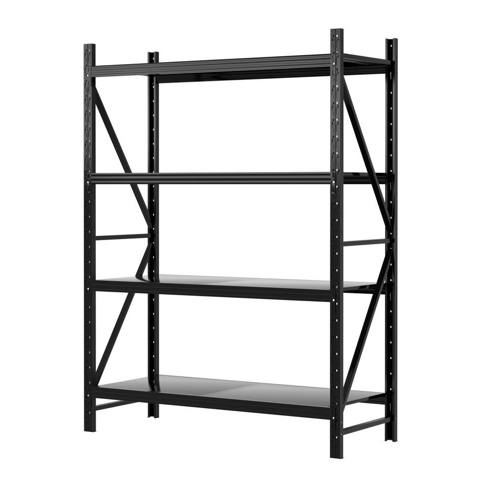 2Mx1.5M Giantz Garage Shelving Warehouse Rack Black-Tools > Tools Storage > Wall Storage Racks-PEROZ Accessories