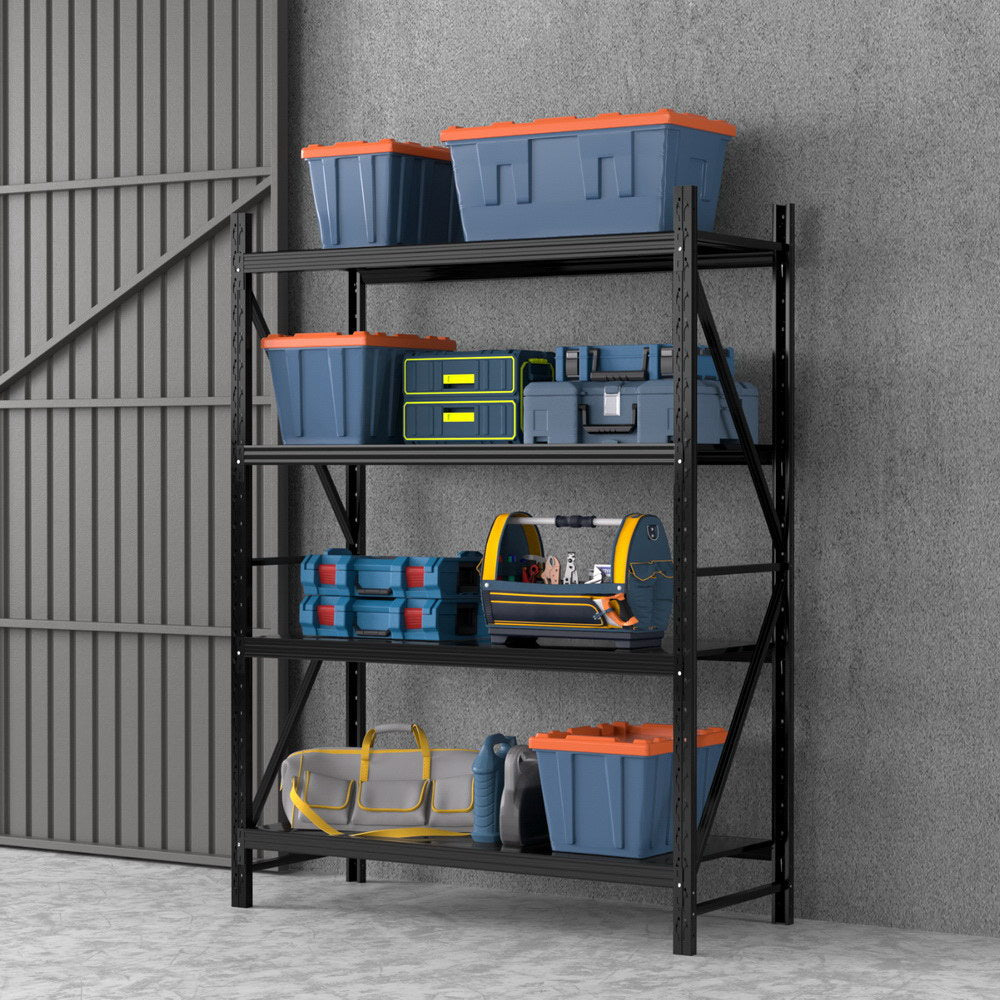 2Mx1.5M Giantz Garage Shelving Warehouse Rack Black-Tools > Tools Storage > Wall Storage Racks-PEROZ Accessories