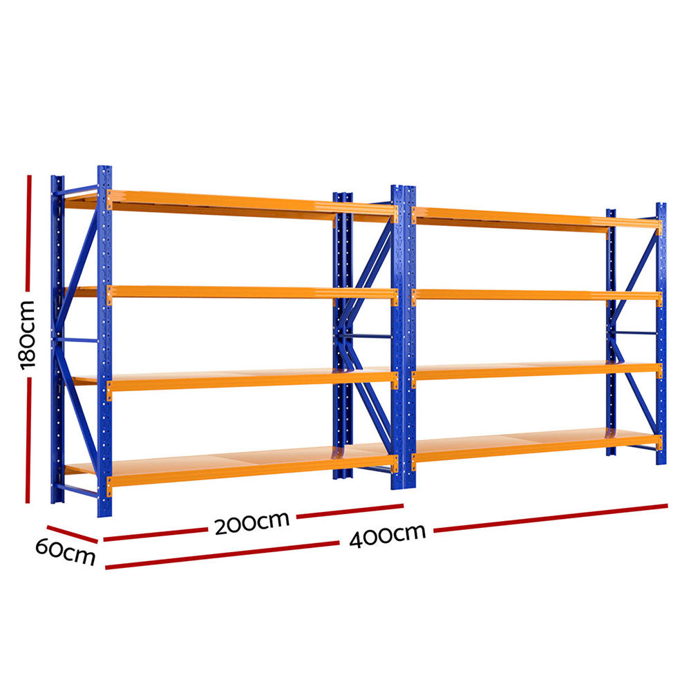 Giantz 4Mx1.8M Warehouse Shelving Garage Rack-Tools > Tools Storage > Wall Storage Racks-PEROZ Accessories
