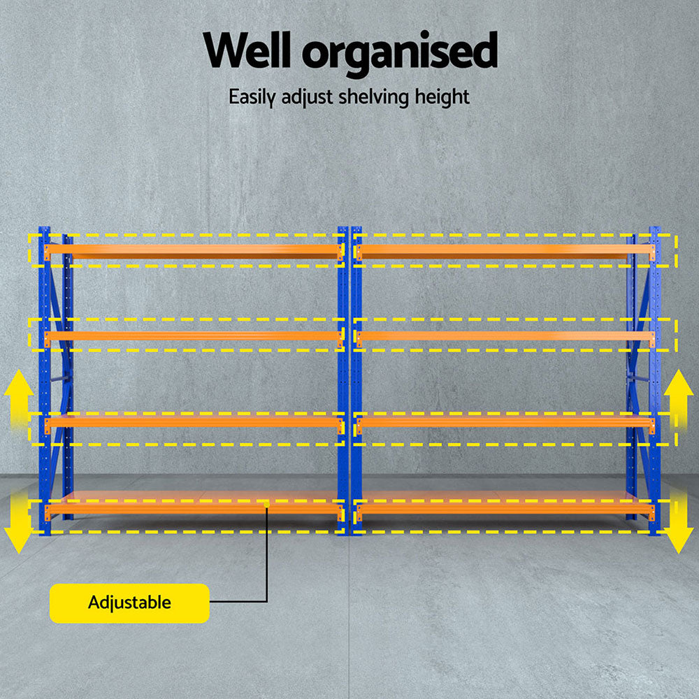 Giantz 4Mx1.8M Warehouse Shelving Garage Rack-Tools > Tools Storage > Wall Storage Racks-PEROZ Accessories