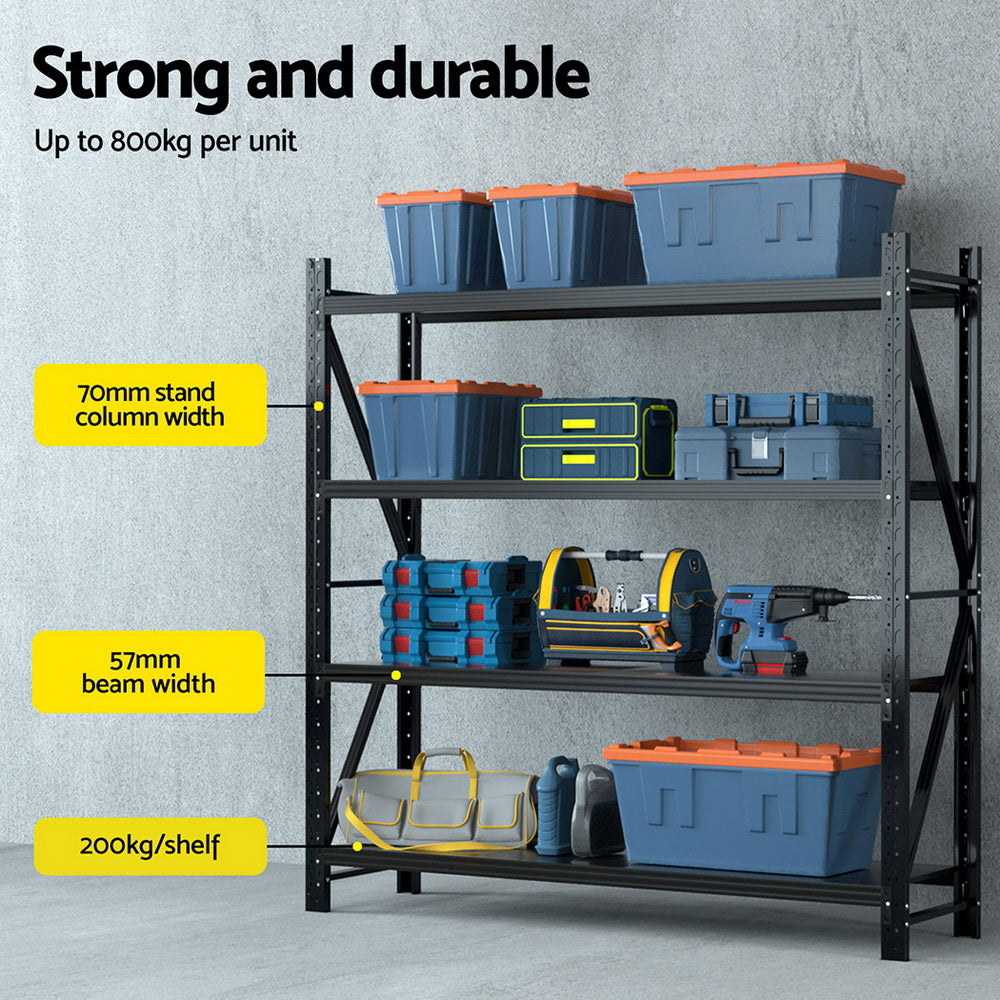 Giantz 2Mx2M Warehouse Shelving Garage Rack-Tools > Tools Storage > Utility Trolleys-PEROZ Accessories