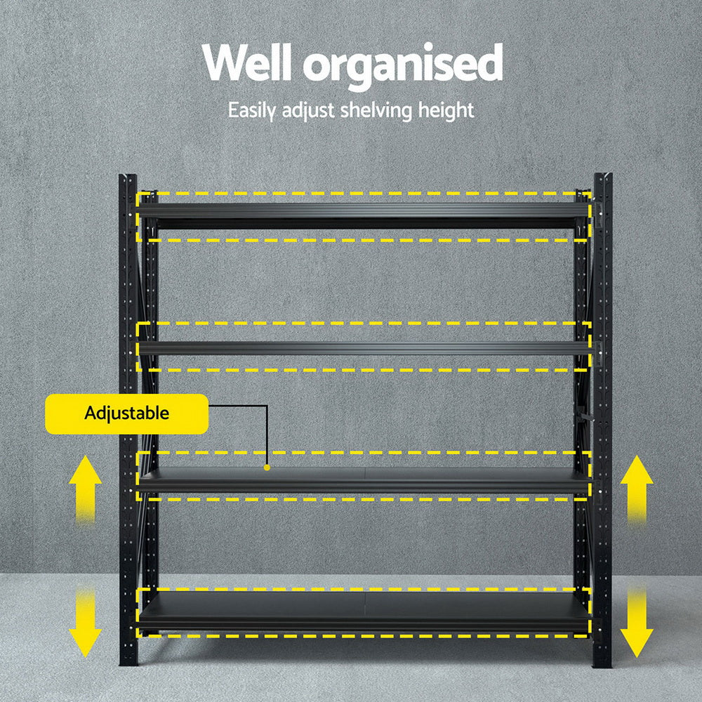Giantz 2Mx2M Warehouse Shelving Garage Rack-Tools > Tools Storage > Utility Trolleys-PEROZ Accessories