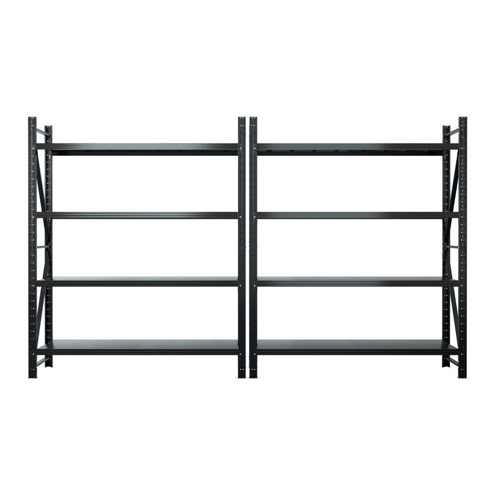 Giantz 4Mx2.4M Garage Shelving Warehouse Rack Black-Tools > Tools Storage > Wall Storage Racks-PEROZ Accessories