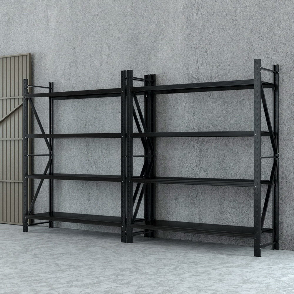 Giantz 4Mx2.4M Garage Shelving Warehouse Rack Black-Tools > Tools Storage > Wall Storage Racks-PEROZ Accessories