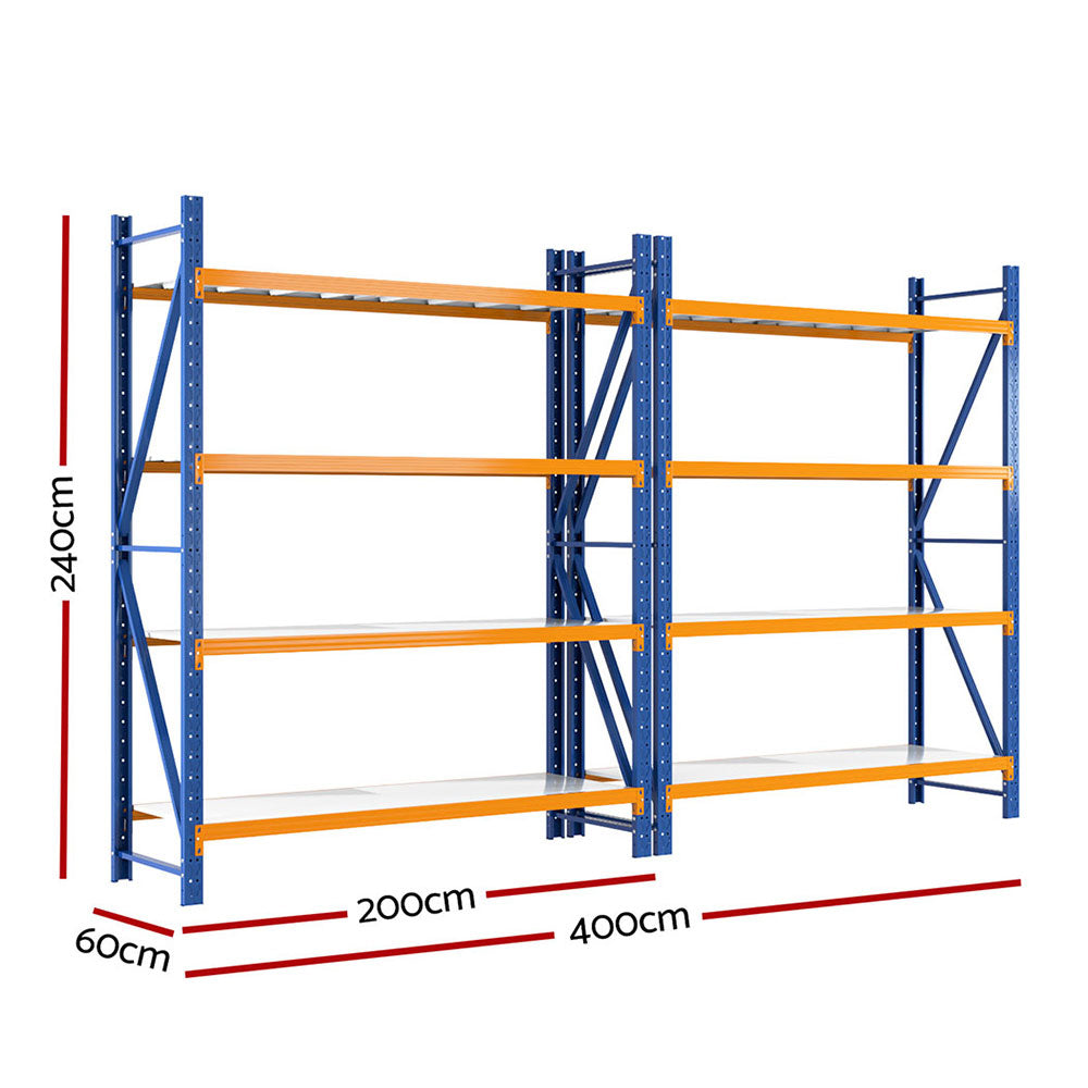 Giantz 4Mx2.4M Garage Shelving Warehouse Rack-Tools > Tools Storage > Wall Storage Racks-PEROZ Accessories