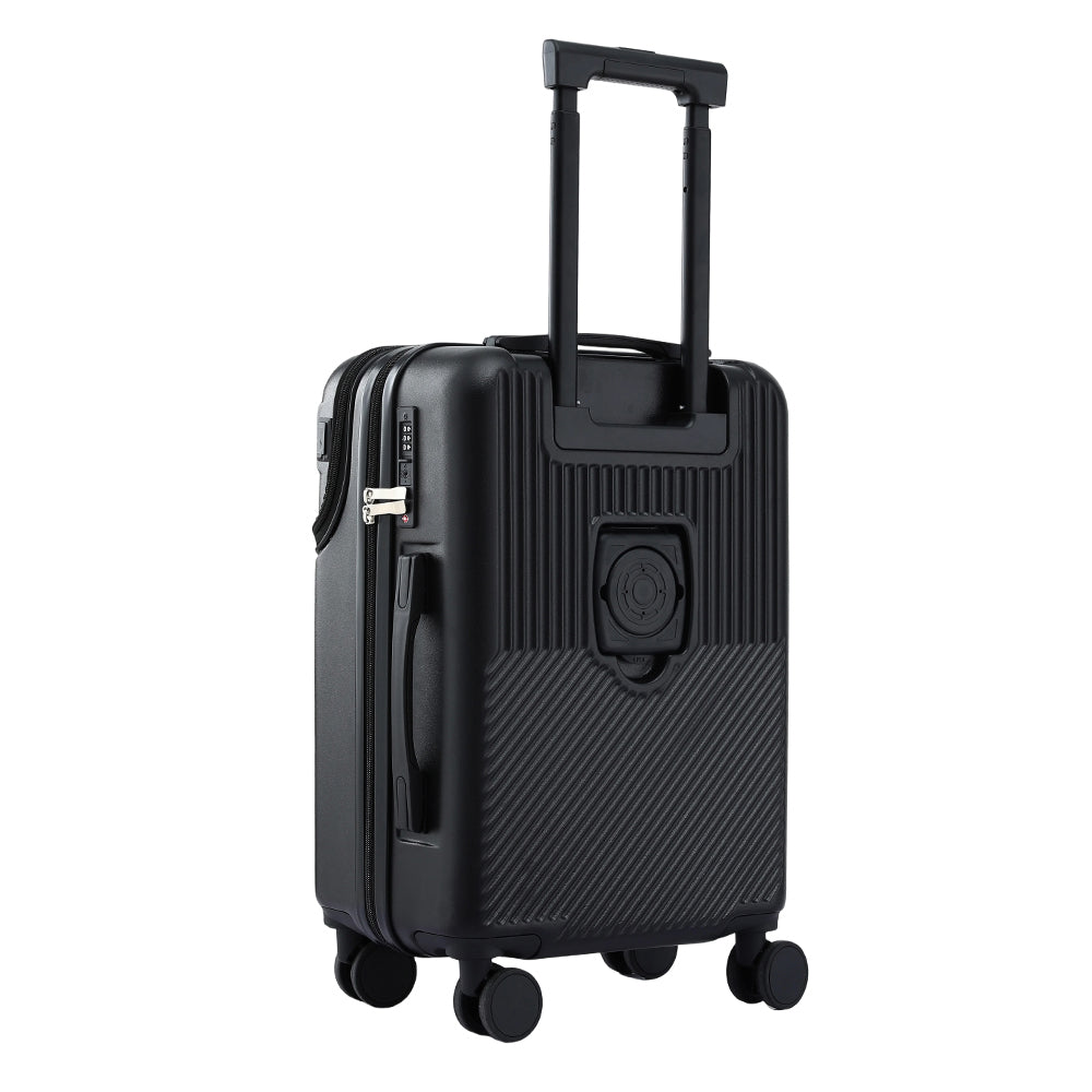 Wanderlite 20" Luggage Suitcase Front Pocket Travel Carry On TSA Black-Home & Garden > Travel > Suitcases-PEROZ Accessories