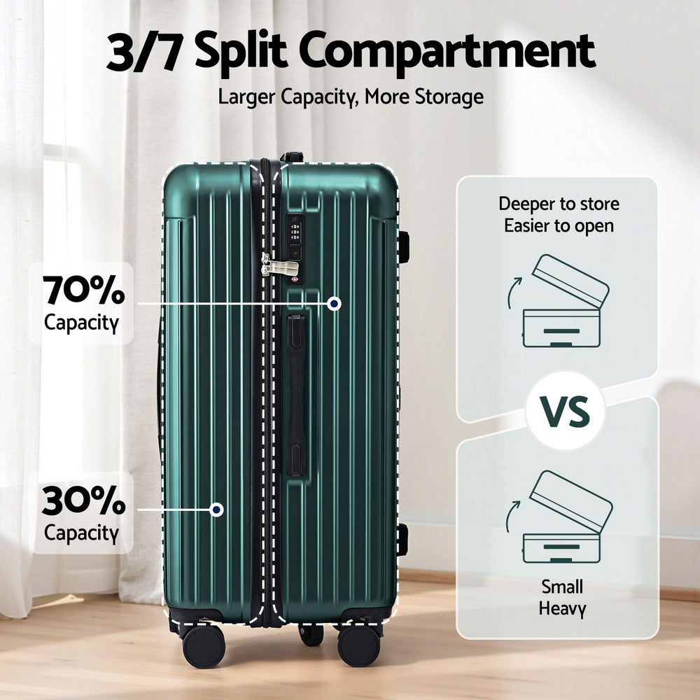 Wanderlite 28" Trunk Luggage Suitcase Travel 5 Wheels Type-C Port TSA Green-Electronics > Business & Home Security > Safes & Lock Boxes-PEROZ Accessories