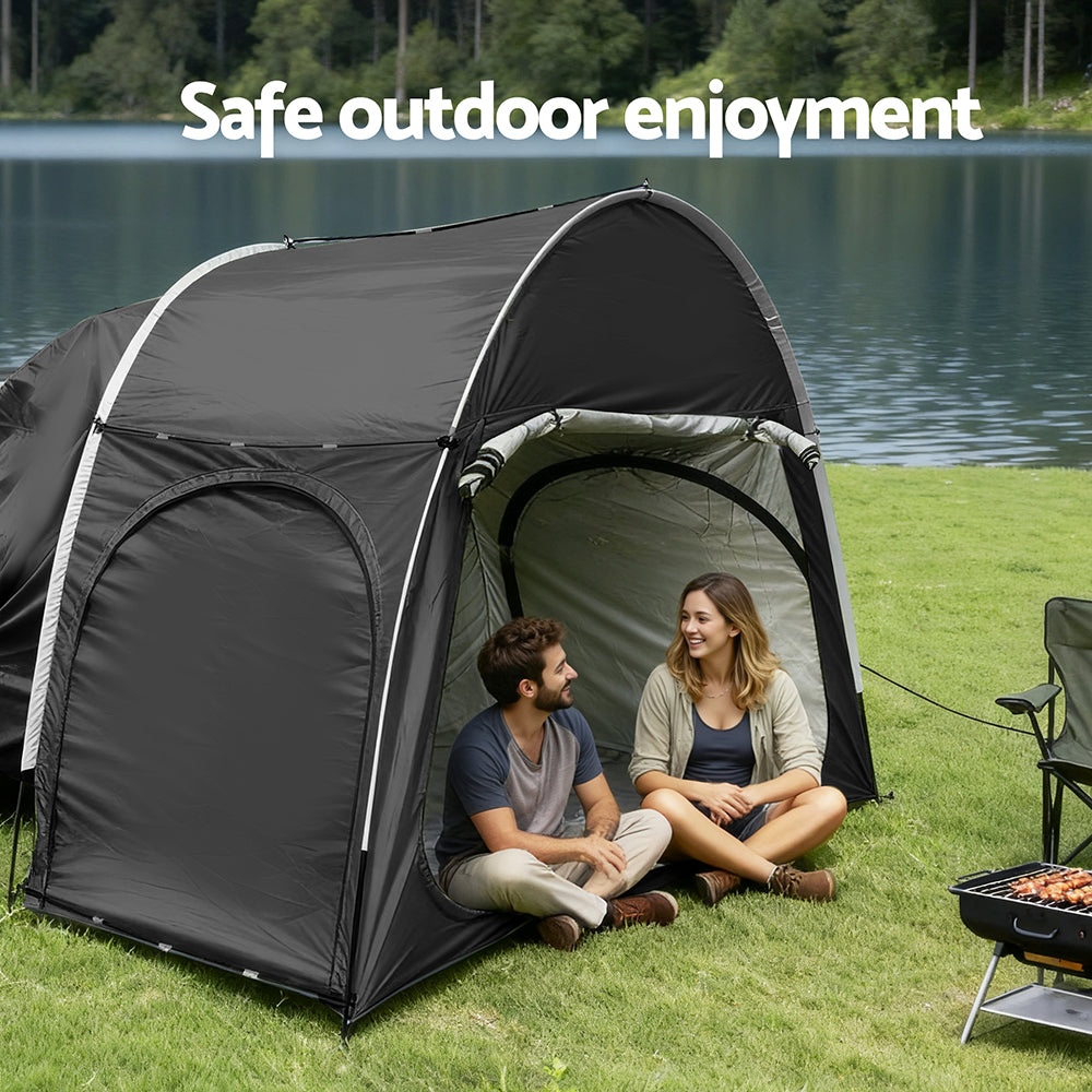 Weisshorn Camping Tent Car SUV Rear Hatchback Tents Canopy Portable Outdoor Family Black-Outdoor Recreation > Camping > Tents-PEROZ Accessories