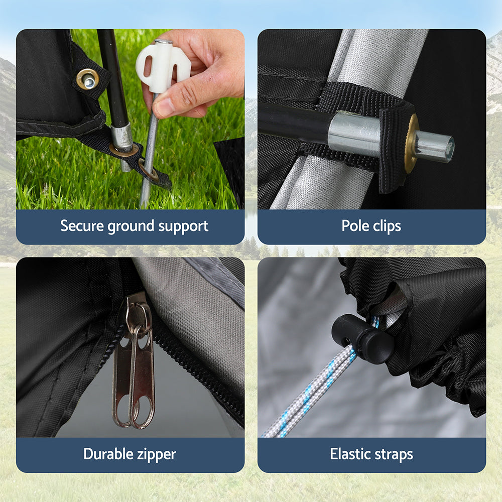 Weisshorn Camping Tent Car SUV Rear Hatchback Tents Canopy Portable Outdoor Family Black-Outdoor Recreation > Camping > Tents-PEROZ Accessories