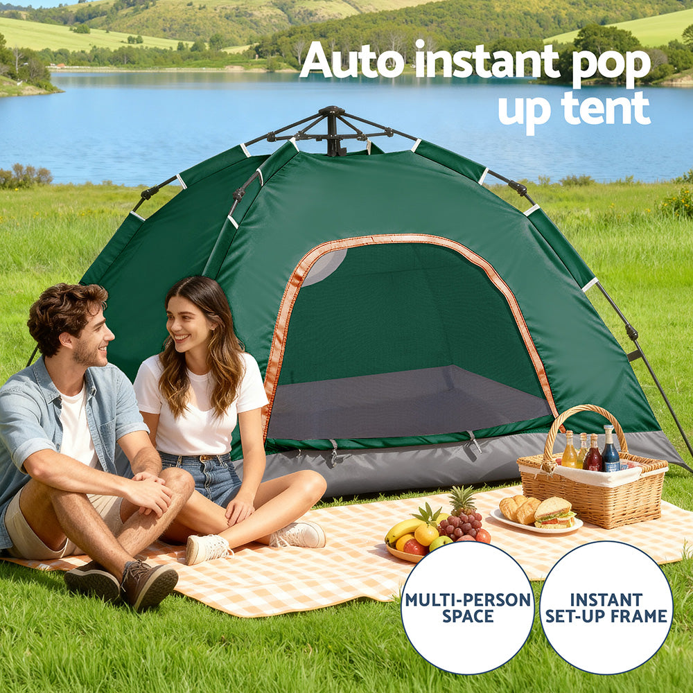 Weisshorn Camping Tent Instant Tent Pop up 2 Person Outdoor Hiking Tents Hiking Green-Outdoor Recreation > Camping > Tents-PEROZ Accessories