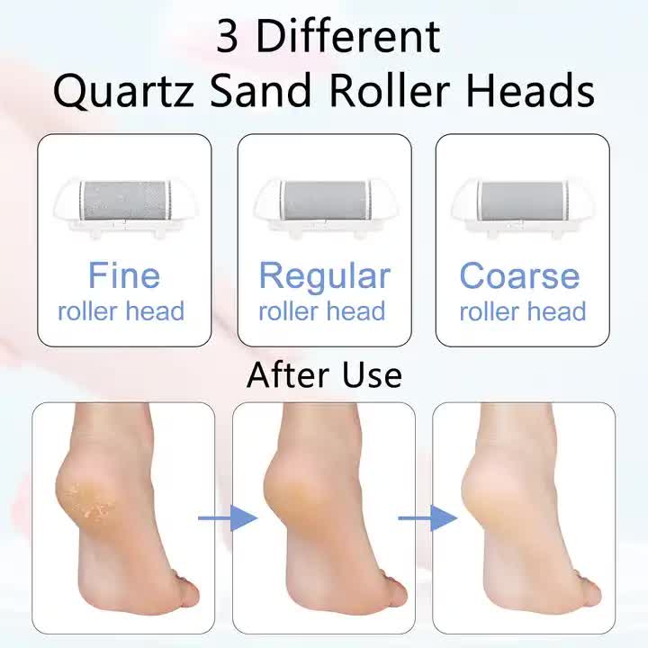 White Rechargeable Electric Foot File Callus Remover with LED Display and USB Charging-Foot Care-PEROZ Accessories