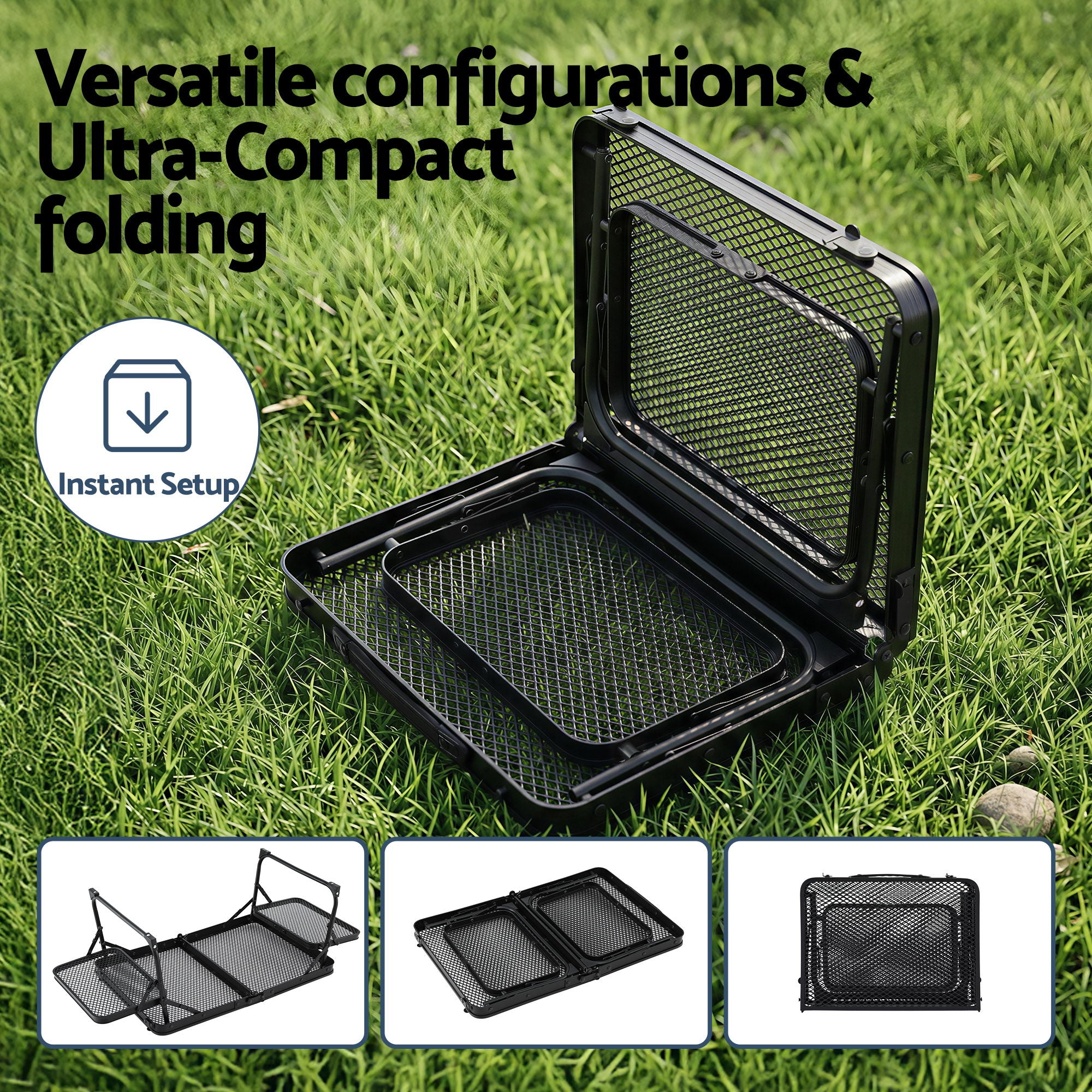 Weisshorn Camping Table Mesh Desktop Lightweight Portable Outdoor Folding Grill Desk-Outdoor Recreation > Camping > Camping Appliances-PEROZ Accessories