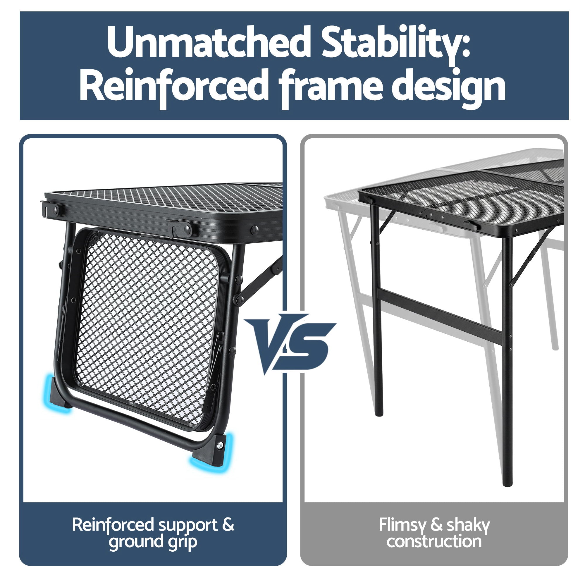 Weisshorn Camping Table Mesh Desktop Lightweight Portable Outdoor Folding Grill Desk-Outdoor Recreation > Camping > Camping Appliances-PEROZ Accessories