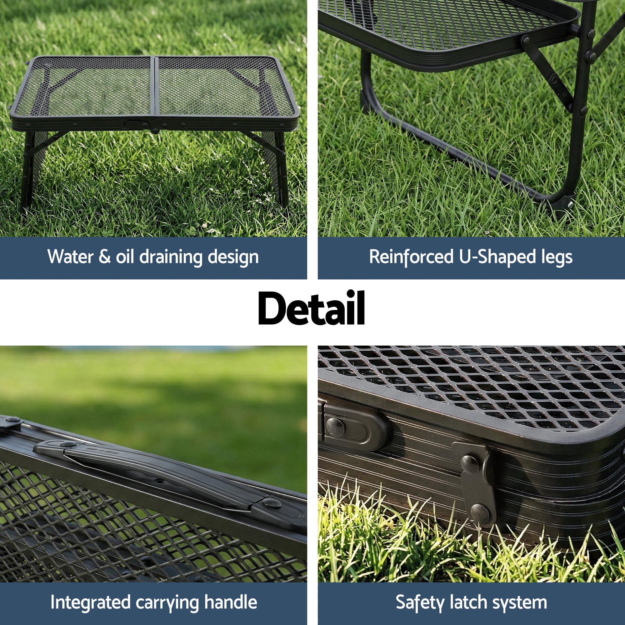 Weisshorn Camping Table Mesh Desktop Lightweight Portable Outdoor Folding Grill Desk-Outdoor Recreation > Camping > Camping Appliances-PEROZ Accessories
