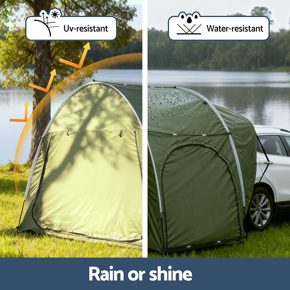 Weisshorn Camping Tent Car SUV Rear Hatchback Tents Canopy Portable Outdoor Family green-Outdoor Recreation > Camping > Tents-PEROZ Accessories