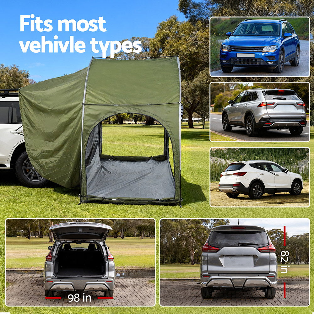Weisshorn Camping Tent Car SUV Rear Hatchback Tents Canopy Portable Outdoor Family green-Outdoor Recreation > Camping > Tents-PEROZ Accessories