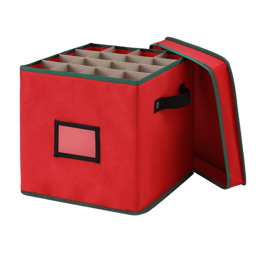 Jingle Jollys Christmas Baubles Storage Box 64 Dividers Xmas Ornaments Container-Occasions > Christmas > Christmas Decorations-PEROZ Accessories