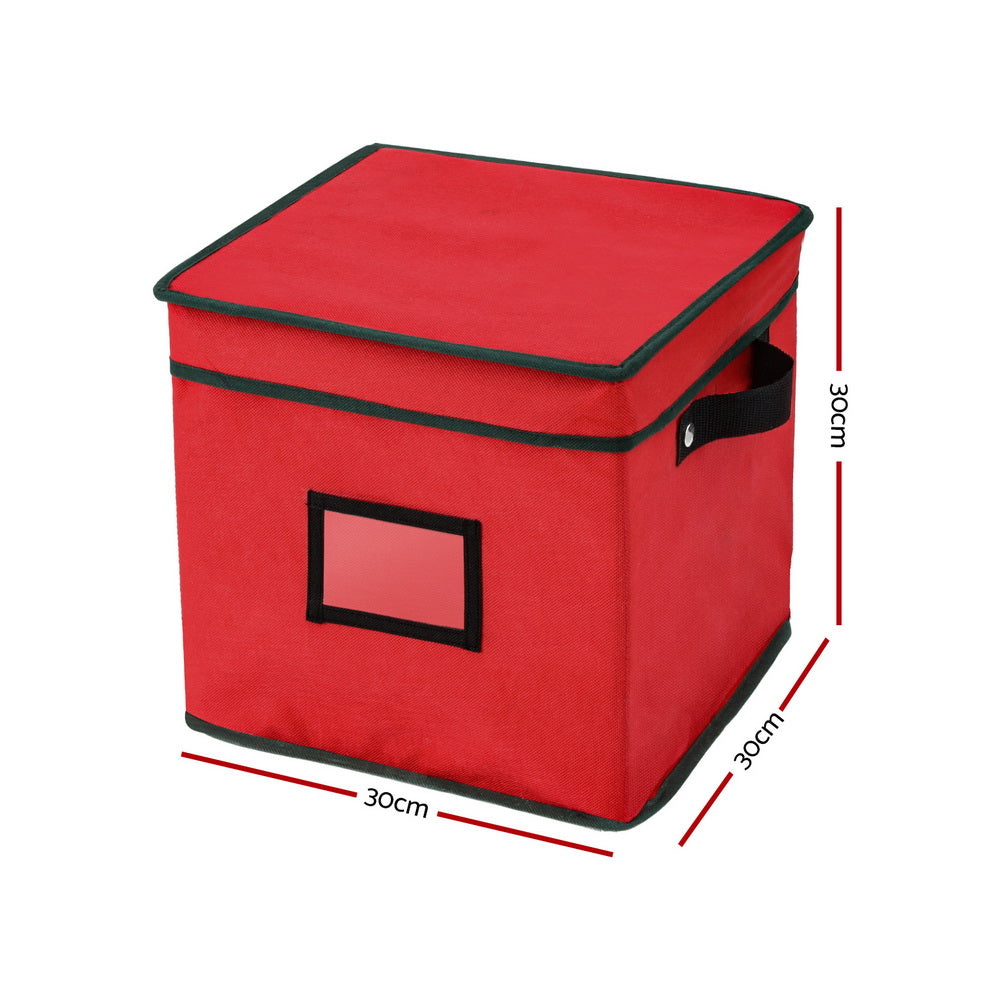 Jingle Jollys Christmas Baubles Storage Box 64 Dividers Xmas Ornaments Container-Occasions > Christmas > Christmas Decorations-PEROZ Accessories