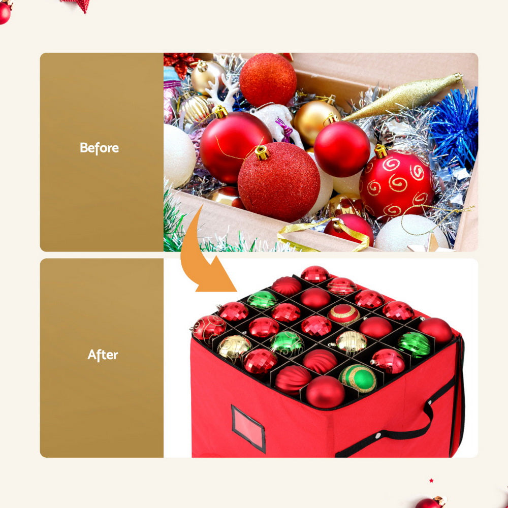 Jingle Jollys Christmas Baubles Storage Cart Roller 125 Dividers-Home & Garden > Storage > Storage Boxes-PEROZ Accessories