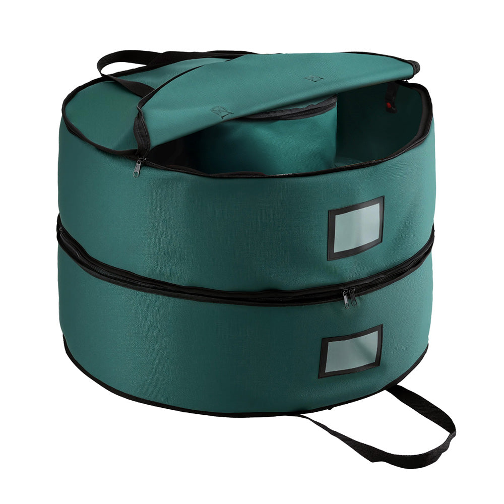 Jingle Jollys Christmas Garland Wreath Storage Bag 2-Tier Ornaments Holder 60cm-Occasions > Christmas > Christmas Decorations-PEROZ Accessories