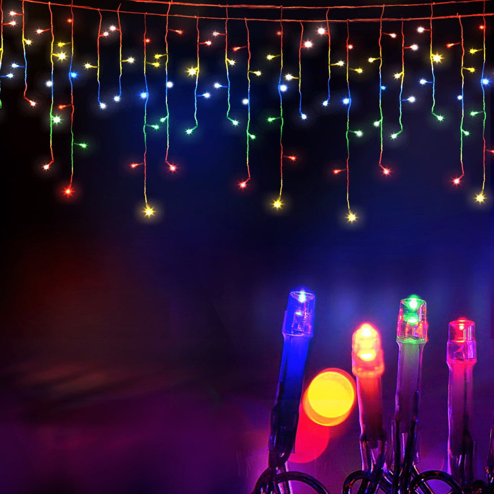 Jingle Jollys 32M Christmas Lights Icicle String Light 960 LED Multi-coloured-Occasions > Christmas > Outdoor Decorations & Lights-PEROZ Accessories