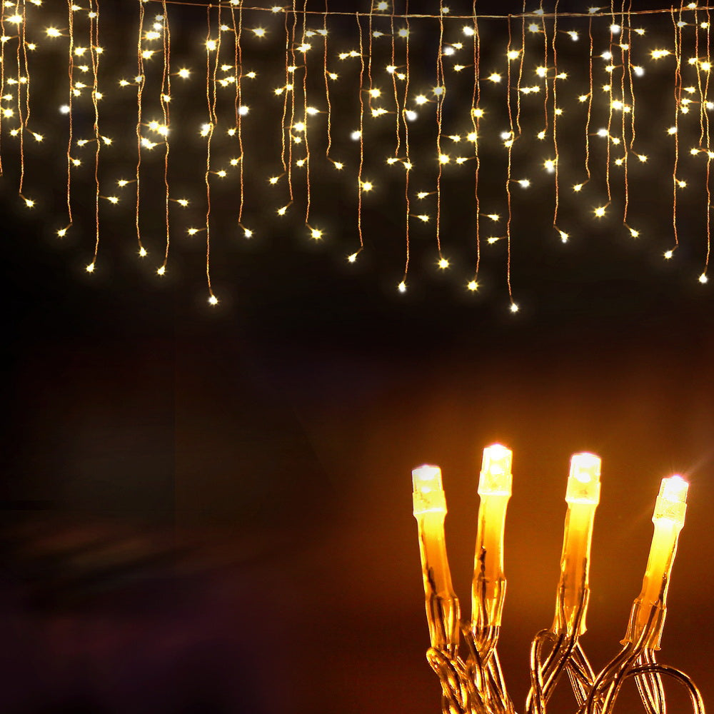 Jingle Jollys 32M Christmas Lights Icicle String Light 960 LED Decor Warm White-Occasions > Christmas > Outdoor Decorations & Lights-PEROZ Accessories