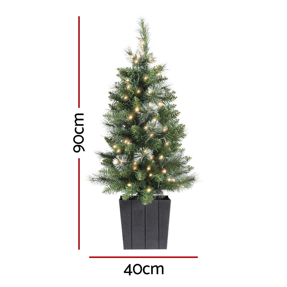 Jingle Jollys Christmas Tree 90cm Potted Xmas Tree Party Decorations-Occasions > Christmas > Christmas Trees-PEROZ Accessories