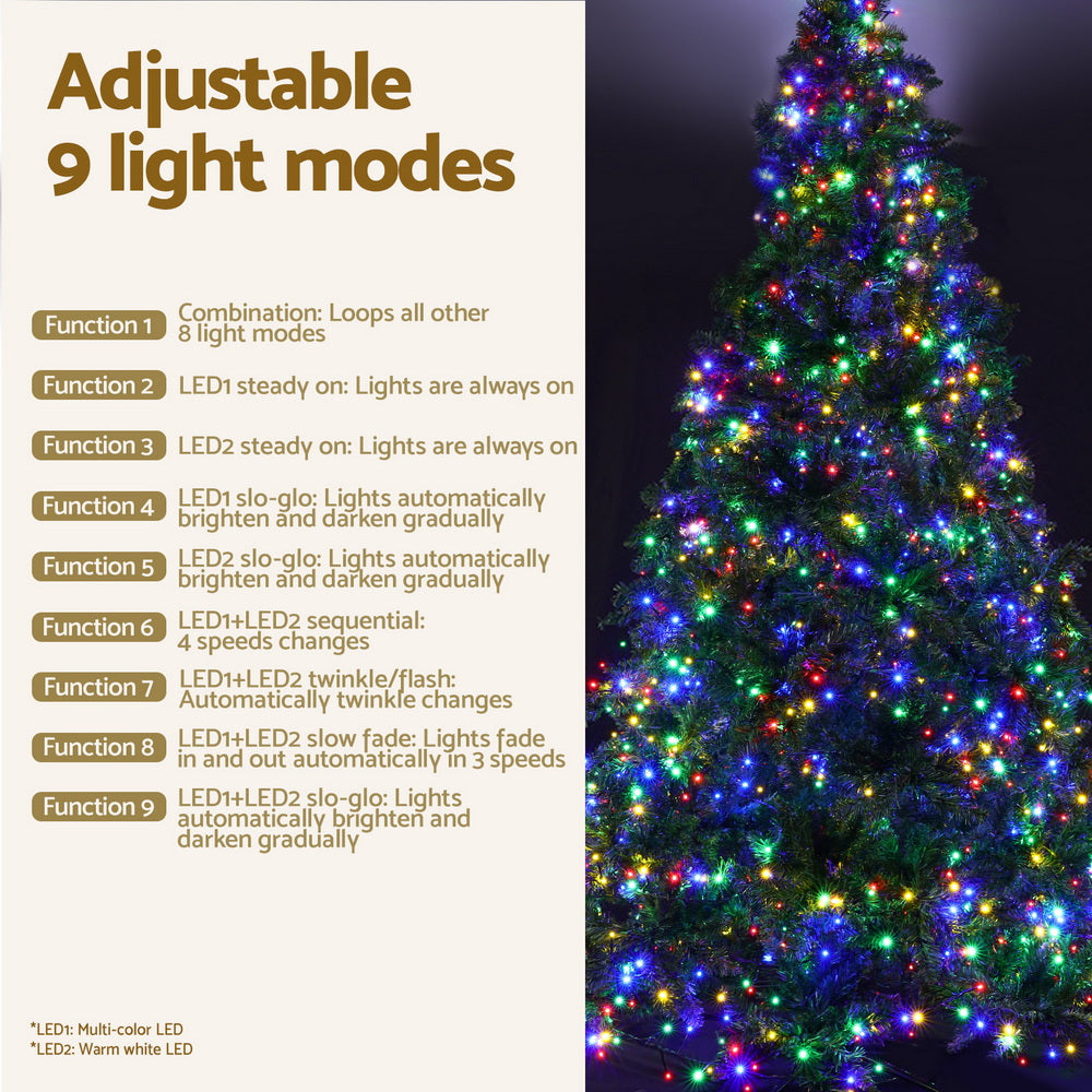 Jingle Jollys Christmas Tree 2.1m Xmas Tree Decoration 8 Light Mode Multi Colour-Christmas Trees-PEROZ Accessories
