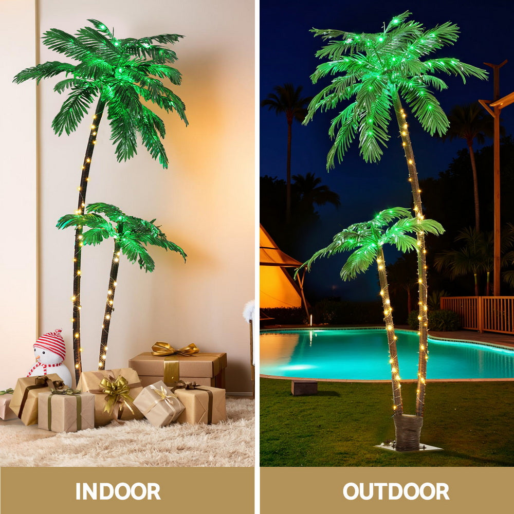 Jingle Jollys Christmas Tree 2.1m LED Lighted Xmas Palm Trees Party Decorations-Occasions > Christmas > Outdoor Decorations & Lights-PEROZ Accessories