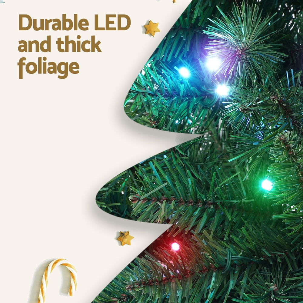 Jingle Jollys Christmas Tree 1.8m RGB Remote LED Tree Party Decoration 890 Tips-Occasions > Christmas > Christmas Trees-PEROZ Accessories