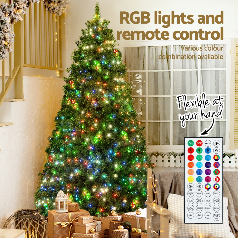 Jingle Jollys Christmas Tree 1.8m RGB Remote LED Tree Party Decoration 890 Tips-Occasions > Christmas > Christmas Trees-PEROZ Accessories