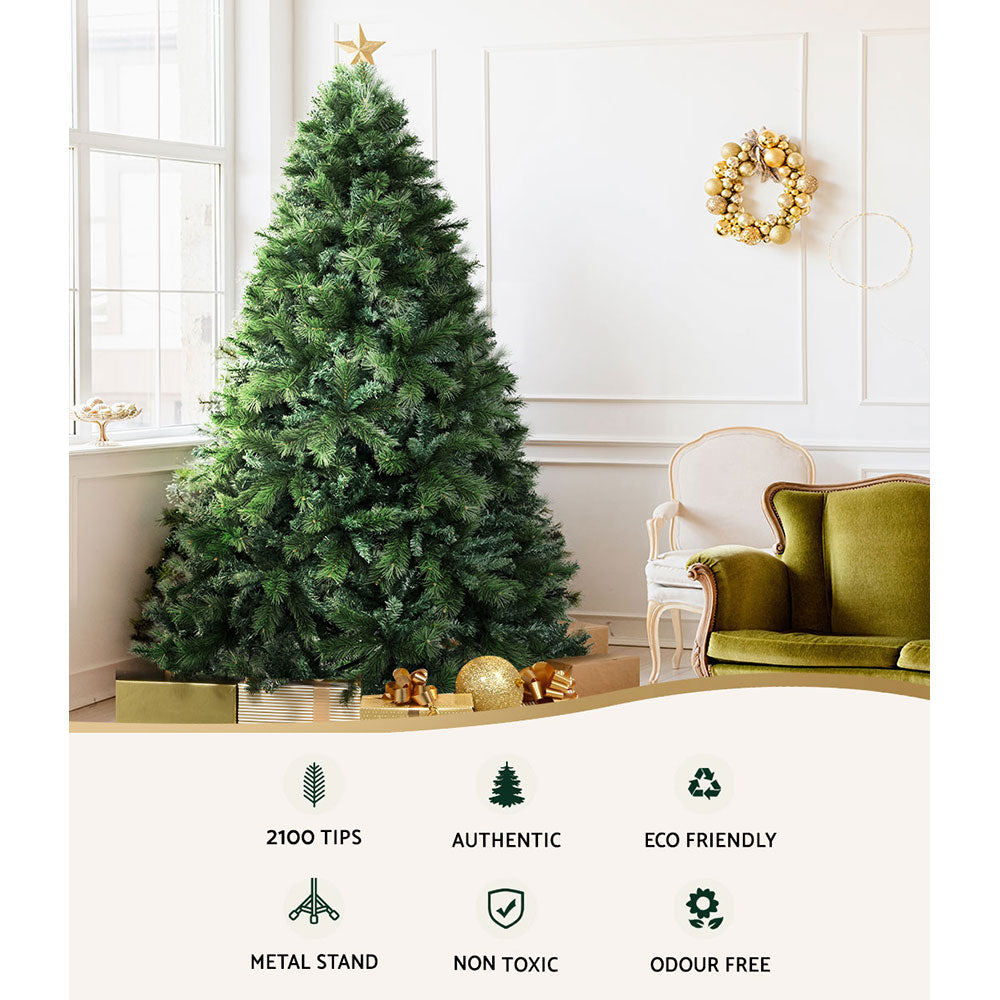 Jingle Jollys Christmas Tree 2.4M Xmas Tree Decorations Pine Needles 2100 Tips-Occasions > Christmas > Christmas Trees-PEROZ Accessories