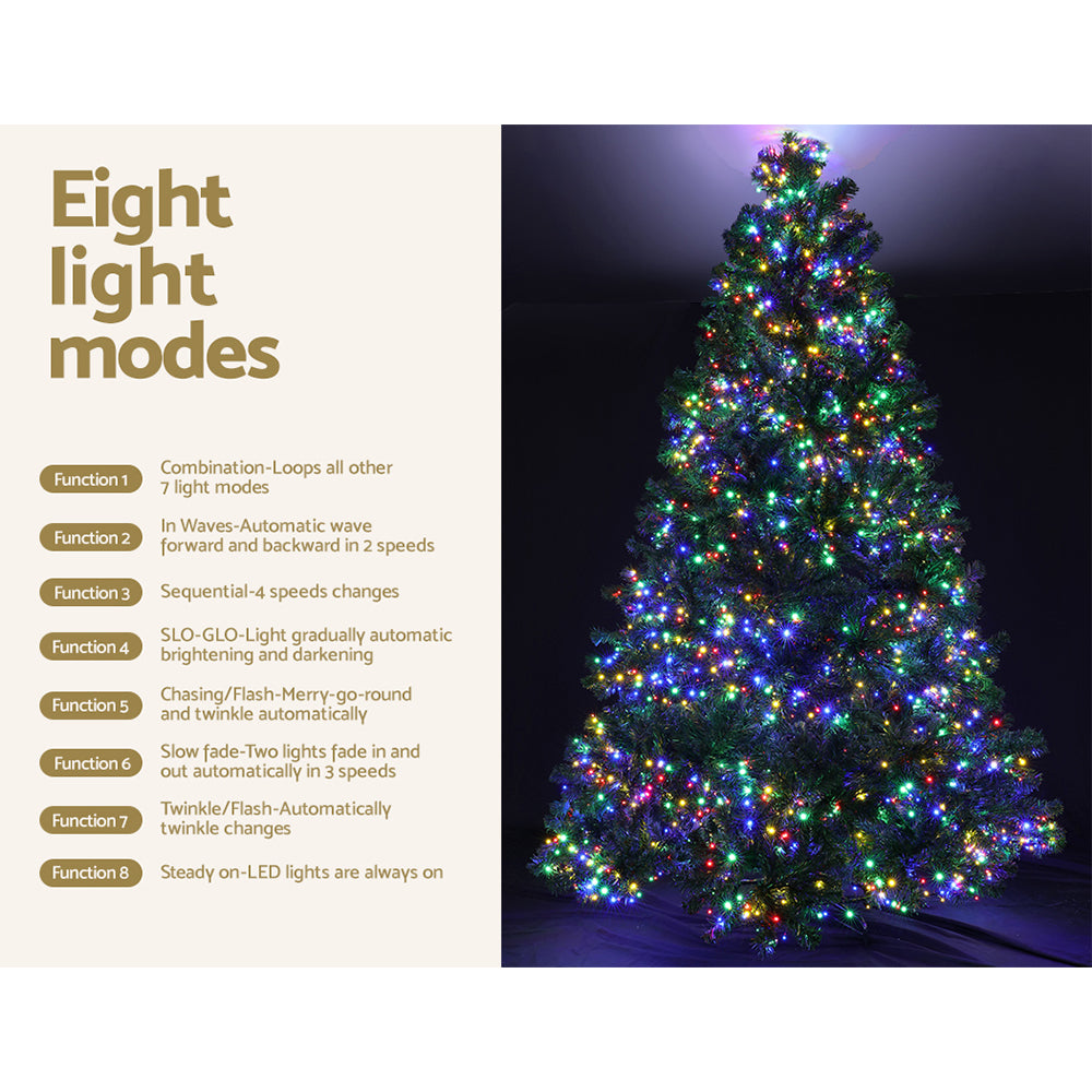 Jingle Jollys Christmas Tree 2.4M Xmas Tree Decoration 8 Light Mode Multi Colour-Christmas Trees-PEROZ Accessories