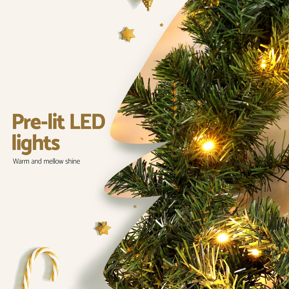 Jingle Jollys 5M Christmas Garland LED Lights Party Xmas Decorations 380 TIPS-Occasions > Christmas > Christmas Wreaths & Garlands-PEROZ Accessories