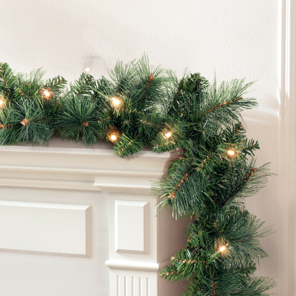 Jingle Jollys 1.8m Christmas Garland with LED lights Party Xmas Decorations-Occasions > Christmas > Christmas Wreaths & Garlands-PEROZ Accessories