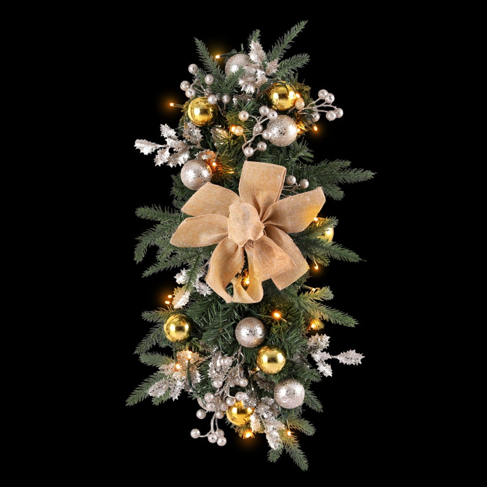 Jingle Jollys Hanging Christmas Garland 45cm Staircase Door Party Decor-Occasions > Christmas > Christmas Wreaths & Garlands-PEROZ Accessories