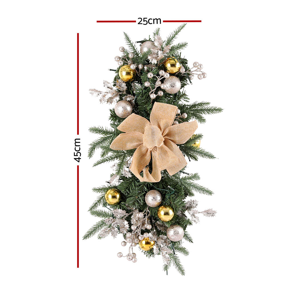Jingle Jollys Hanging Christmas Garland 45cm Staircase Door Party Decor-Occasions > Christmas > Christmas Wreaths & Garlands-PEROZ Accessories