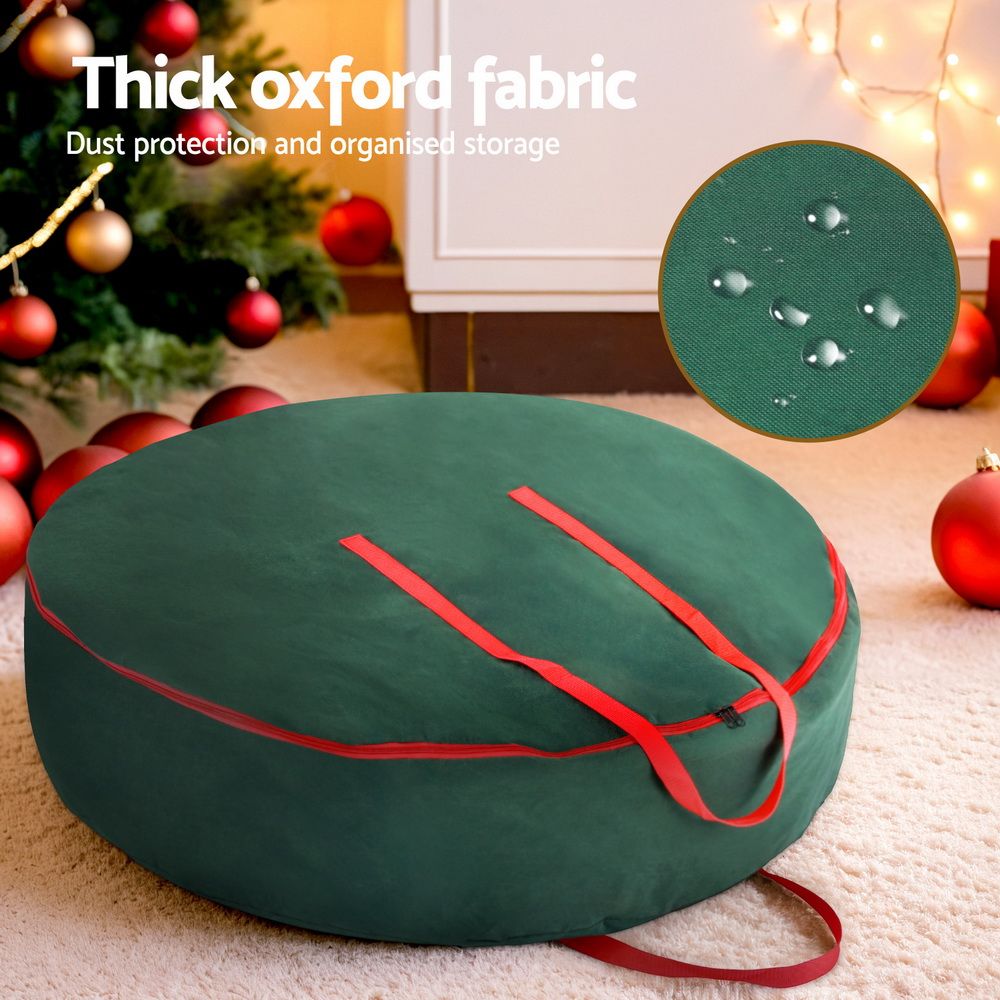 Jingle Jollys Christmas Garland Wreath Storage Bag Baubles Ornaments Container-Home & Garden > Storage > Clothing & Wardrobe Storage-PEROZ Accessories