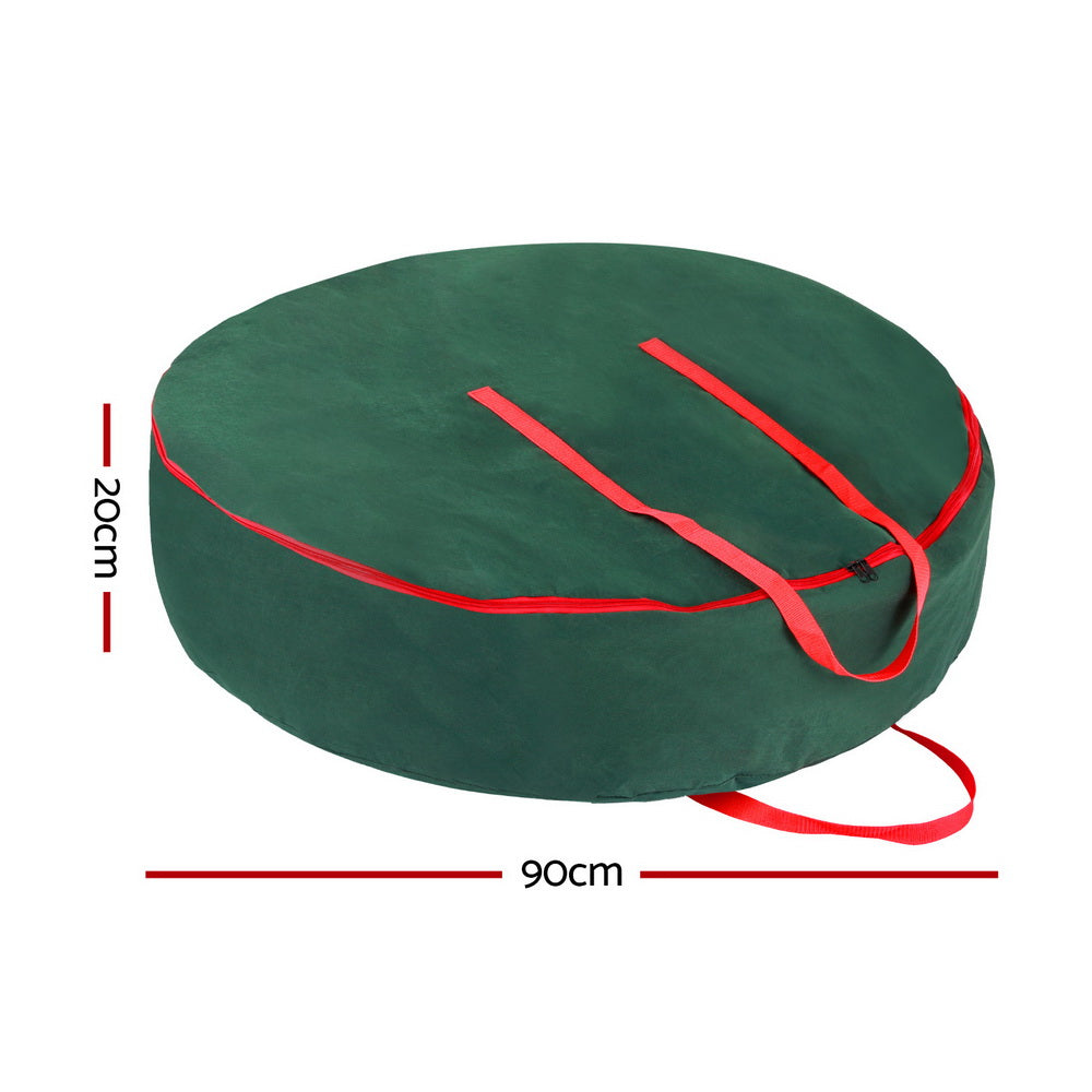 Jingle Jollys Christmas Garland Wreath Storage Bag Baubles Ornaments Container-Home & Garden > Storage > Clothing & Wardrobe Storage-PEROZ Accessories