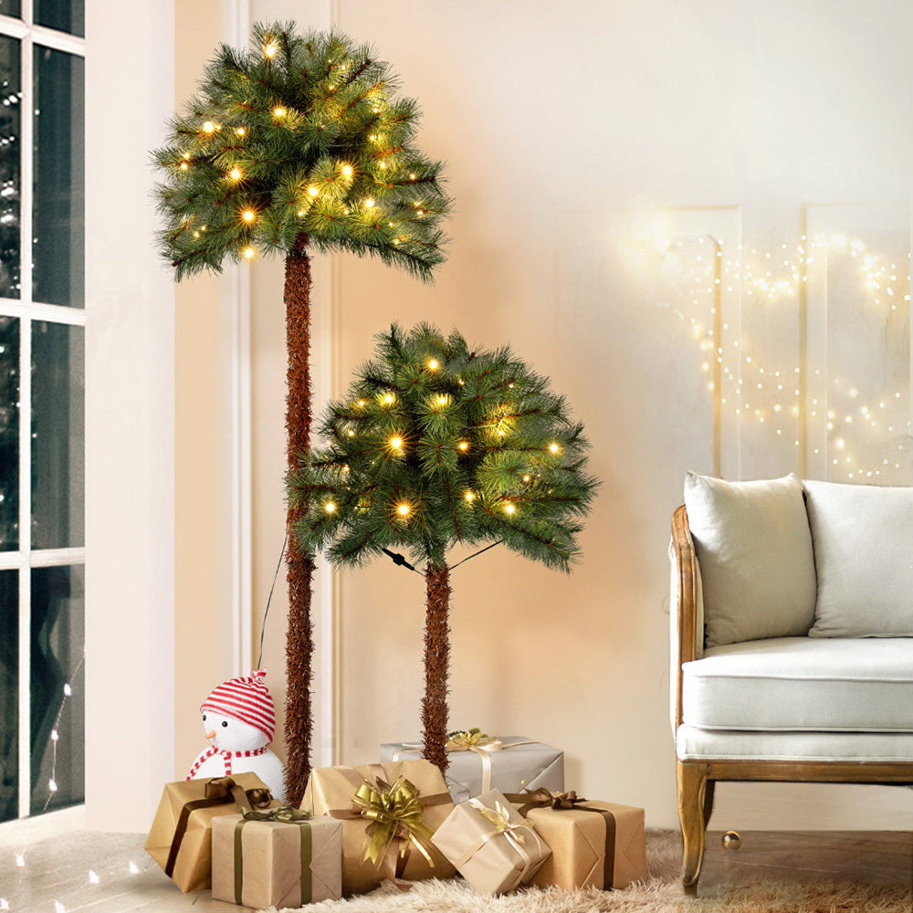 Jingle Jollys Christmas Tree 1.5+1m LED Xmas Palm Tree Party Decorations 2 in 1-Occasions > Christmas > Christmas Trees-PEROZ Accessories