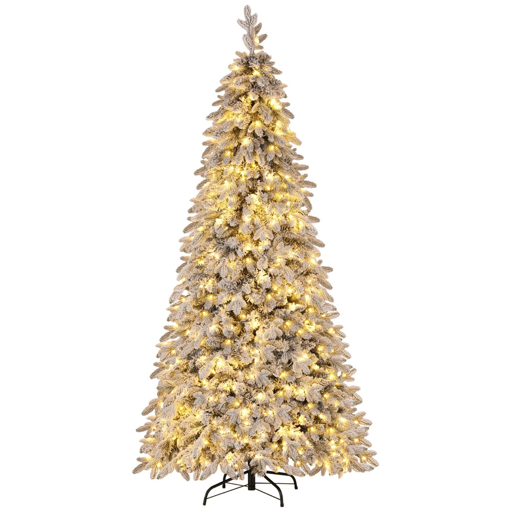 Jingle Jollys Christmas Tree 2.1m Flocking Pencil Tree LED Xmas 860 Tips White-Occasions > Christmas > Christmas Trees-PEROZ Accessories