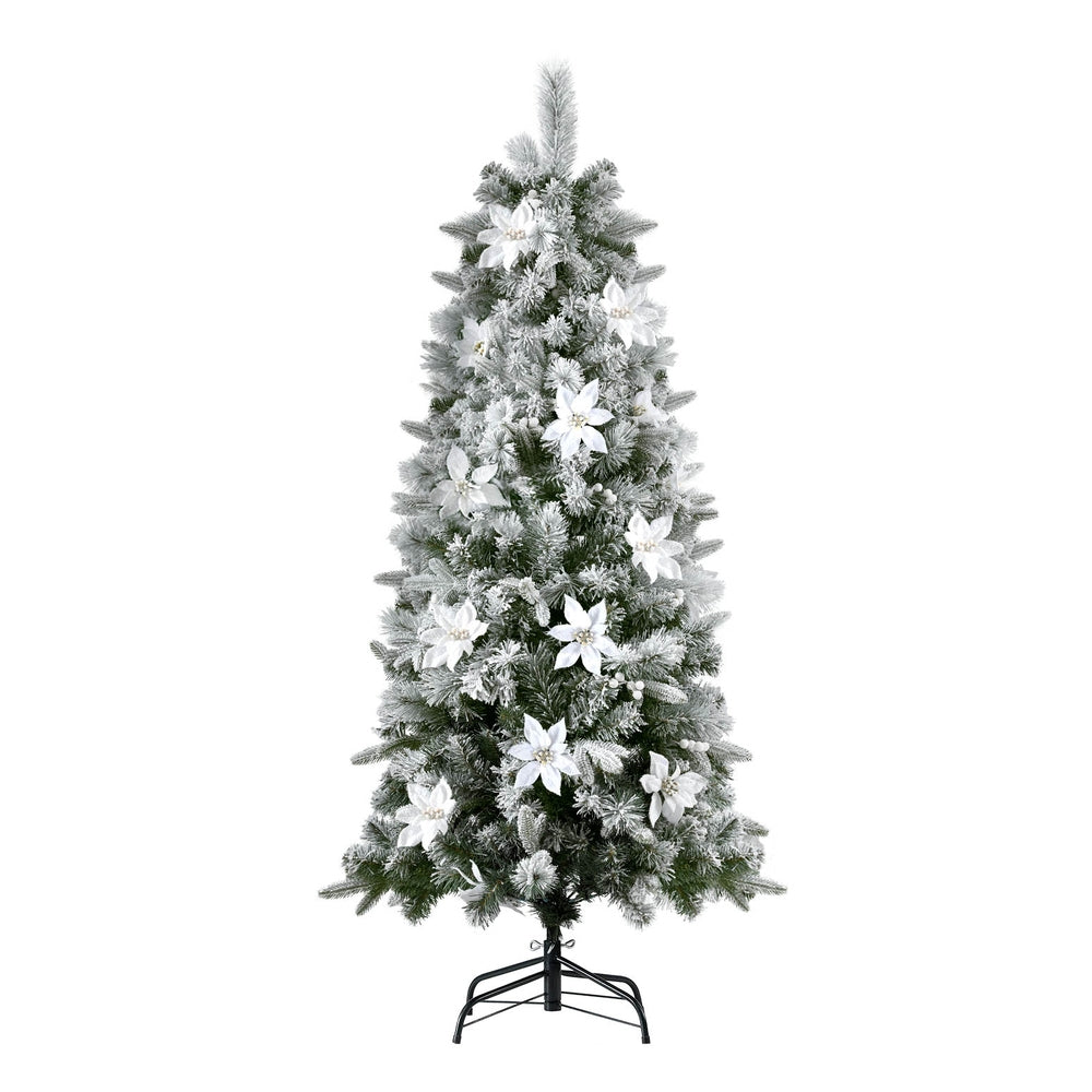 Jingle Jollys Christmas Tree 1.8m Xmas Tree Snow Flocked Flowers Decor 564 Tips-Occasions > Christmas > Christmas Trees-PEROZ Accessories