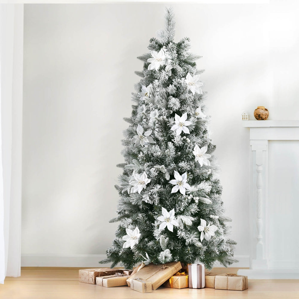 Jingle Jollys Christmas Tree 1.8m Xmas Tree Snow Flocked Flowers Decor 564 Tips-Occasions > Christmas > Christmas Trees-PEROZ Accessories