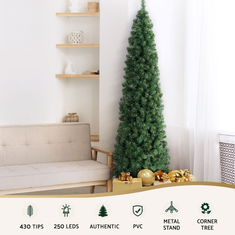 Jingle Jollys Christmas Tree 2.1M Corner Xmas Tree Party Decorations 430 Tips-Occasions > Christmas > Christmas Trees-PEROZ Accessories