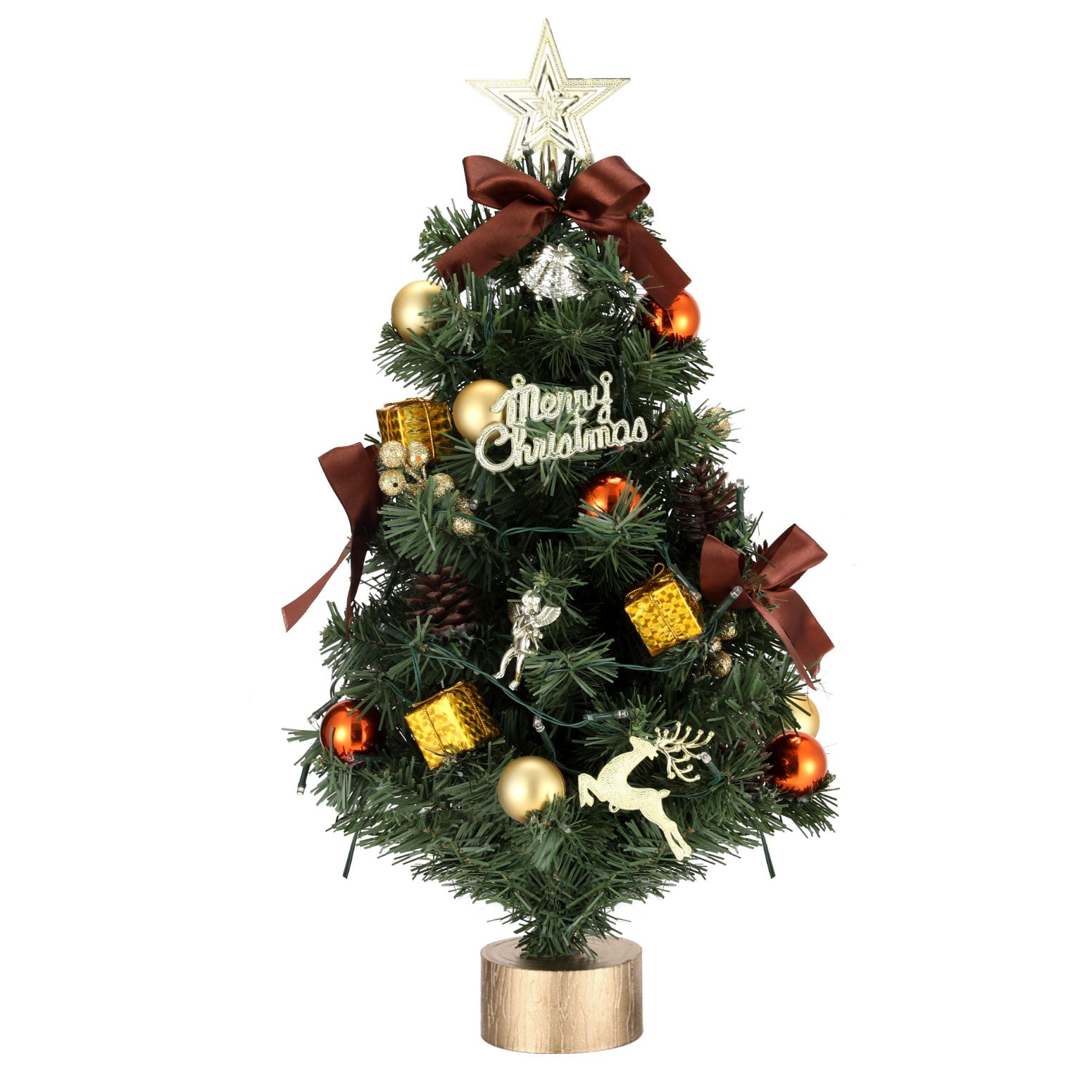 Jingle Jollys Tabletop Christmas Tree 60CM LED Xmas Tree Tree Topper Ornaments-Occasions > Christmas > Christmas Trees-PEROZ Accessories