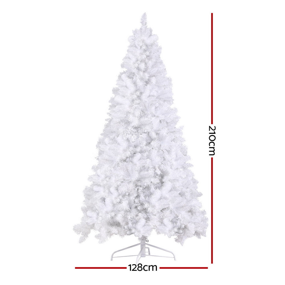 Jingle Jollys Christmas Tree 2.1m RGB Remote Xmas Party Decorations 1310 Tips-Christmas Trees-PEROZ Accessories
