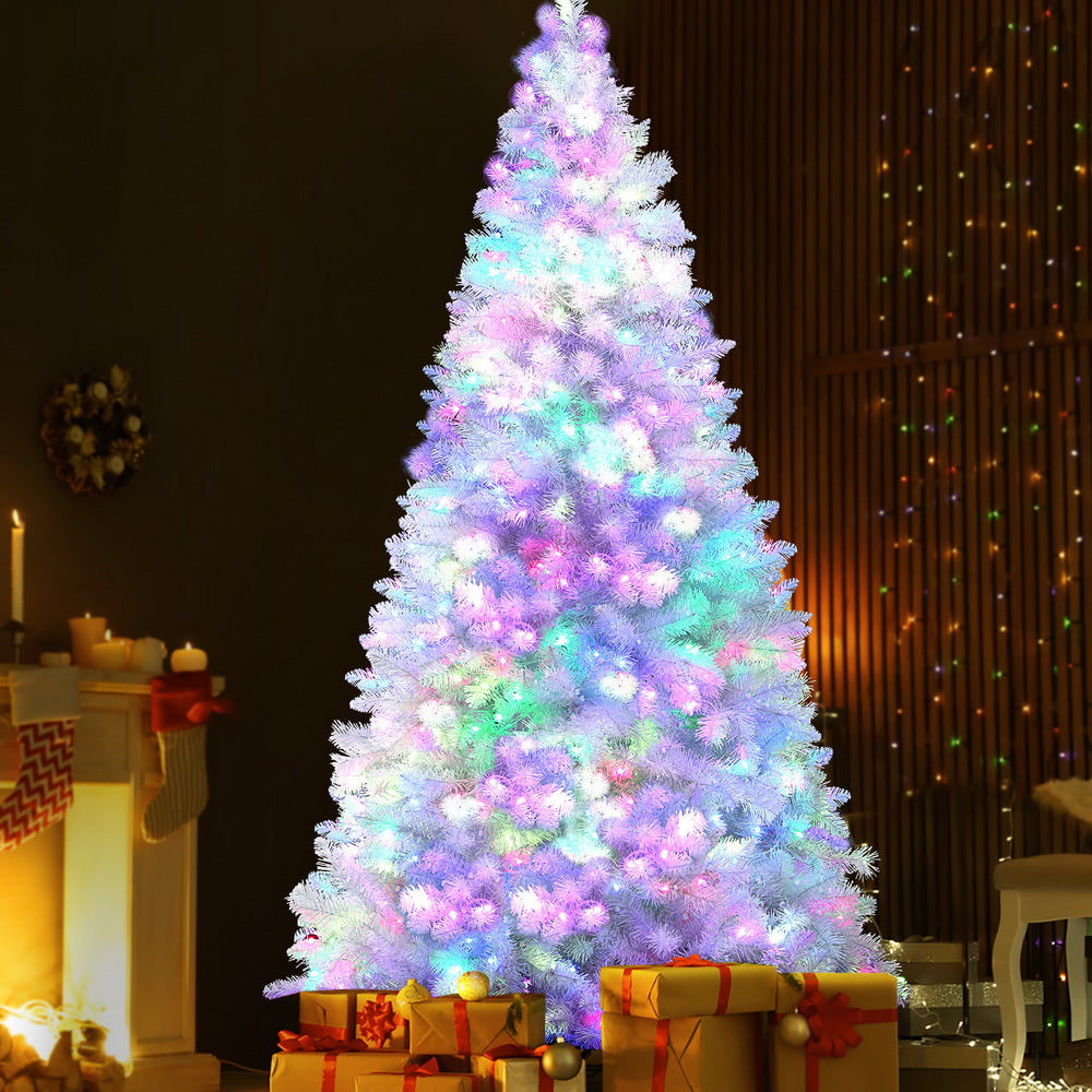 Jingle Jollys Christmas Tree 2.1m RGB Remote Xmas Party Decorations 1310 Tips-Christmas Trees-PEROZ Accessories
