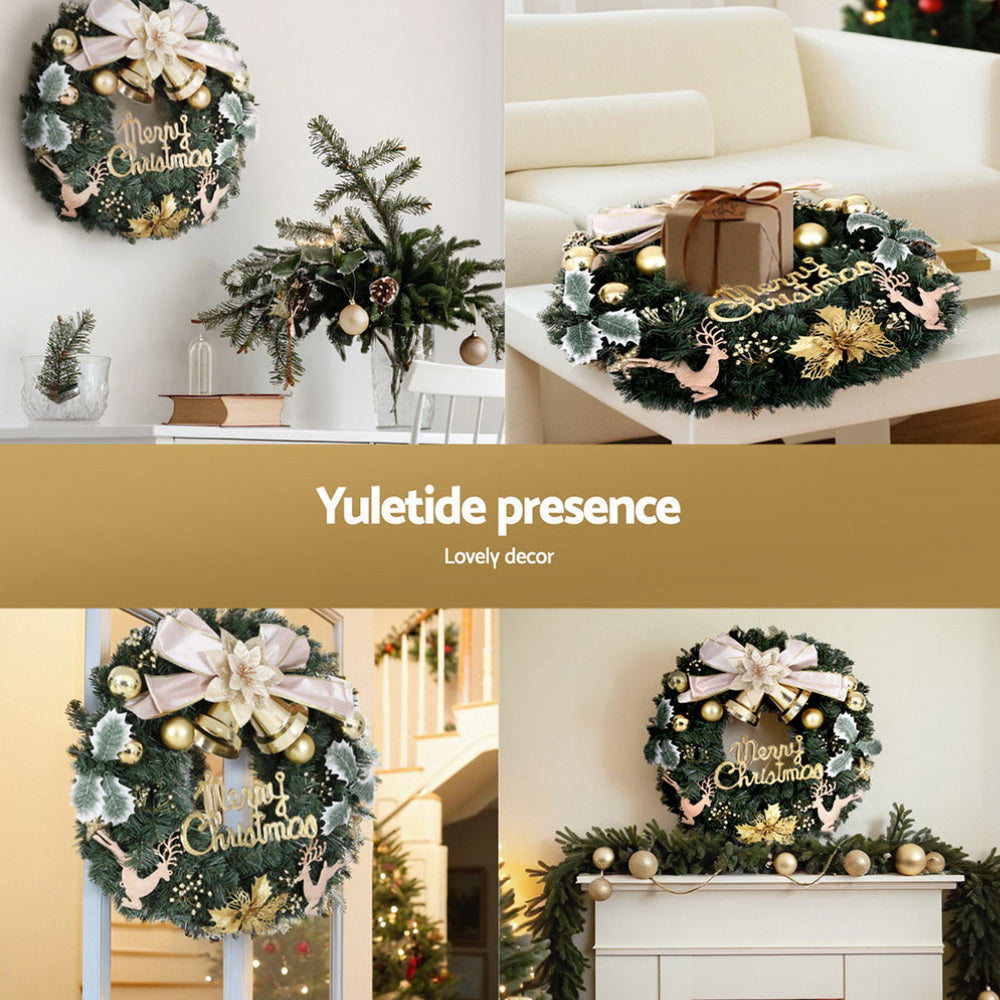 Jingle Jollys Christmas Wreath 60CM Garland Flowers Baubles Party Decorations-Occasions > Christmas > Christmas Wreaths & Garlands-PEROZ Accessories